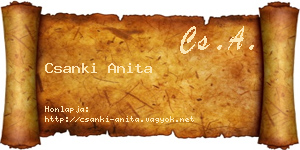 Csanki Anita névjegykártya