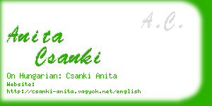 anita csanki business card